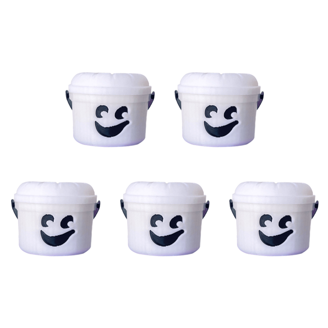 Cubos Halloween Con Adornos Paja Calabaza para () Blanco