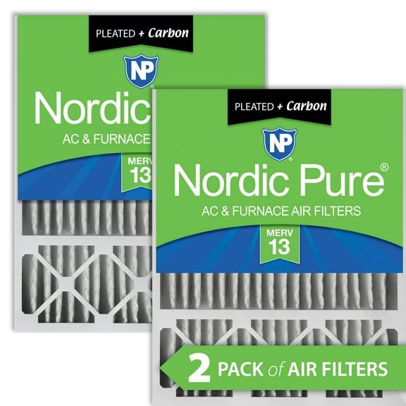 20x25x5 (4 3/8) Honeywell Replacement Air Filters MERV 13 Plus Carbon 2 Pack