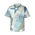 thumbnail image 3 of Balery Algae Corals and Seashells Print Men's Hawaiian Shirts Short Sleeve Beach Shirt Relaxed Fit Vacation Button Down Shirts-Small, 3 of 9