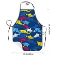 thumbnail image 2 of Yiaed Cartoon Shark Print Kitchen Apron with Hand Wipe Pockets,Big Pocket,Aprons for Women with Pockets, Waterproof for Cooking Baking, 2 of 7