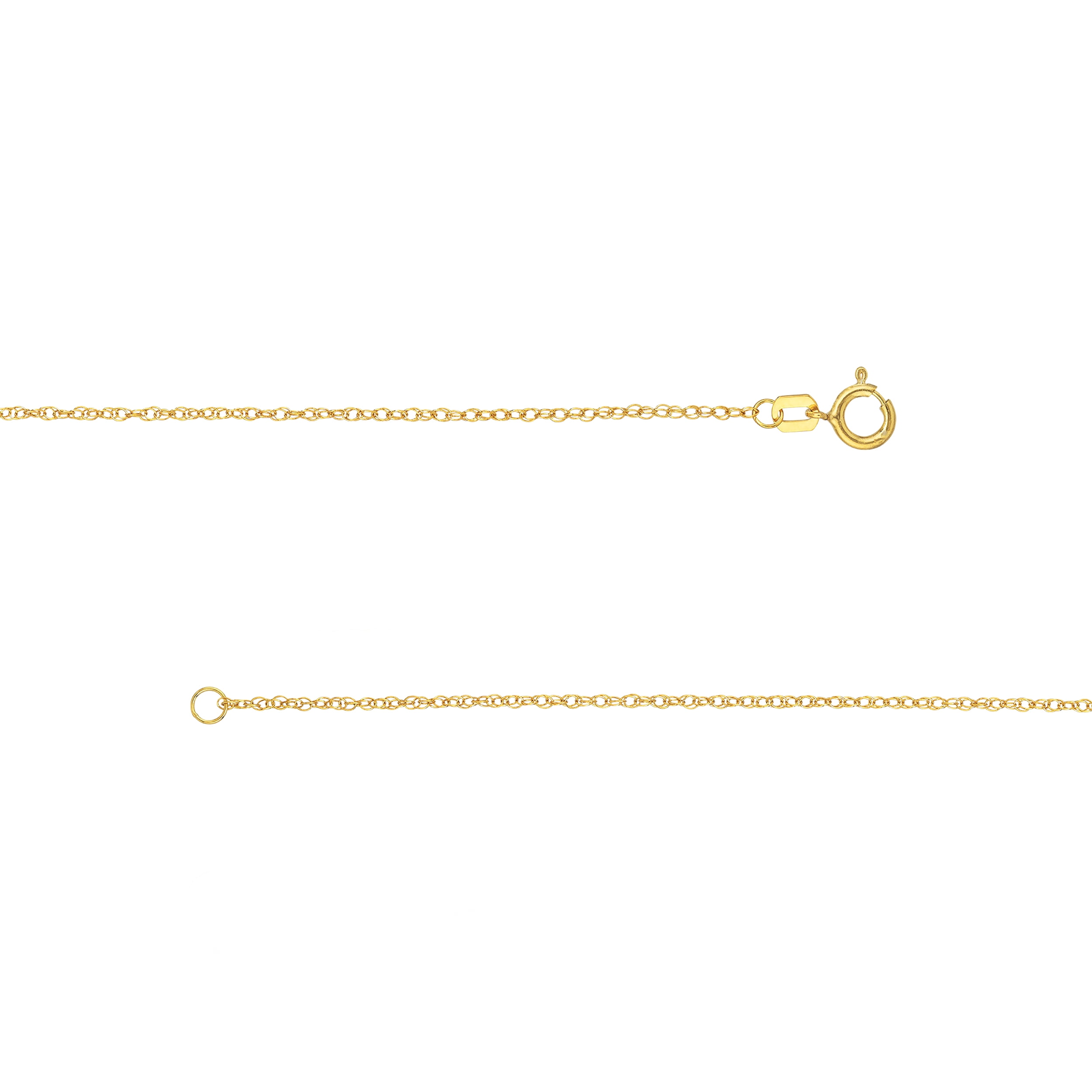 10K Yellow Gold 18" 1.20mm Replacement Rope Chain Necklace w/ 5.5mm Spring Ring - Women