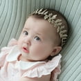 thumbnail image 3 of Dalrosia 6PCS Gold Delicate Flower Butterfly Leaf Stretchy Lace Headbands Baby Baptism Shower Christening Photo Props Hair Accessories for Baby Girls Infants Toddlers Kids, 3 of 5