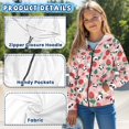 thumbnail image 6 of chaqlin Girls Panda Hoodies Size 8-10 Kids Long Sleeve Zipper Sweatshirts Strawberry Full-Zip Hooded Jacket Casual Outerwear with Pockets Fall Winter Clothes, 6 of 7