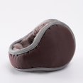 thumbnail image 1 of Orejeras de polar ajustables e impermeables para hombre y mujer, orejeras de invierno (rejilla café oscuro), 1 of 5