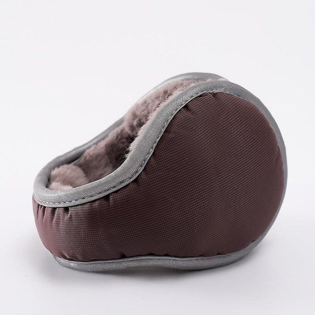 Orejeras de polar ajustables e impermeables para hombre y mujer, orejeras de invierno (rejilla café oscuro)