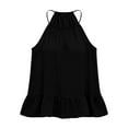 thumbnail image 5 of Otntypg Halter Tank Tops for Women Cute Summer Sleeveless Ruffled Blouses Loose Fit Casual Dressy Camisole Beach Vacation Outfit Clothes Black M, 5 of 9