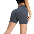 thumbnail image 3 of REALiKUN Workout Shorts for Women High Waist Stretchy Gym Athletic Yoga Short Breathable Hide Mid Thigh Pants, 3 of 4