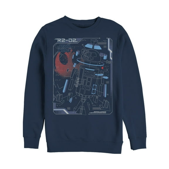 Men's Star Wars The Last Jedi R2-D2 Deconstruct  Sweatshirt Navy Blue Large
