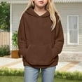 thumbnail image 2 of Staki Girls Sweatshirts Cute Hoodies for Teen Girls Trendy Preppy Hooded Sweatshirts Oversized Long Sleeve Shirts Gradient Clothes for Girls (Brown,11-12 Years), 2 of 7