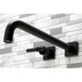 thumbnail image 3 of Kingston Brass KS6040ML Milano Two-Handle 3-Hole Wall Mount Roman Tub Faucet in Matte Black, 3 of 7