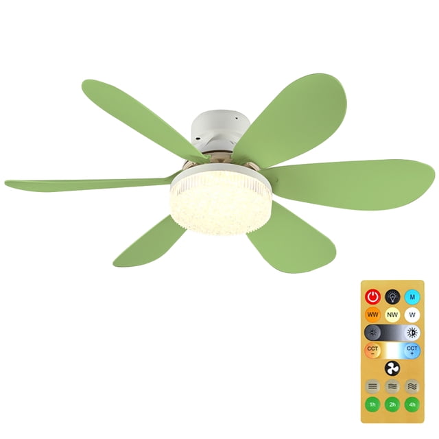 Likrtyny Ventiladores Techo 2 en 1 Con Sincronización Luces LED para Cafeterías Patio (verde)
