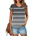 thumbnail image 2 of Eres Más Que una Camisa de Puntuación de Prueba Sexy de Manga Corta Lentejuelas Suelta Camisa de Blusa con Cuello en V, Poliéster, 2 of 8