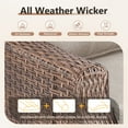 thumbnail image 6 of POCASSY 74.8" Wide Outdoor Sofa with 6" Thick Seat Cushion, Patio Furniture Sofa with Brown Wicker Round Rattan Deep Seat High Back Wicker Patio Couch for Porch in Beige Cushion, 6 of 10