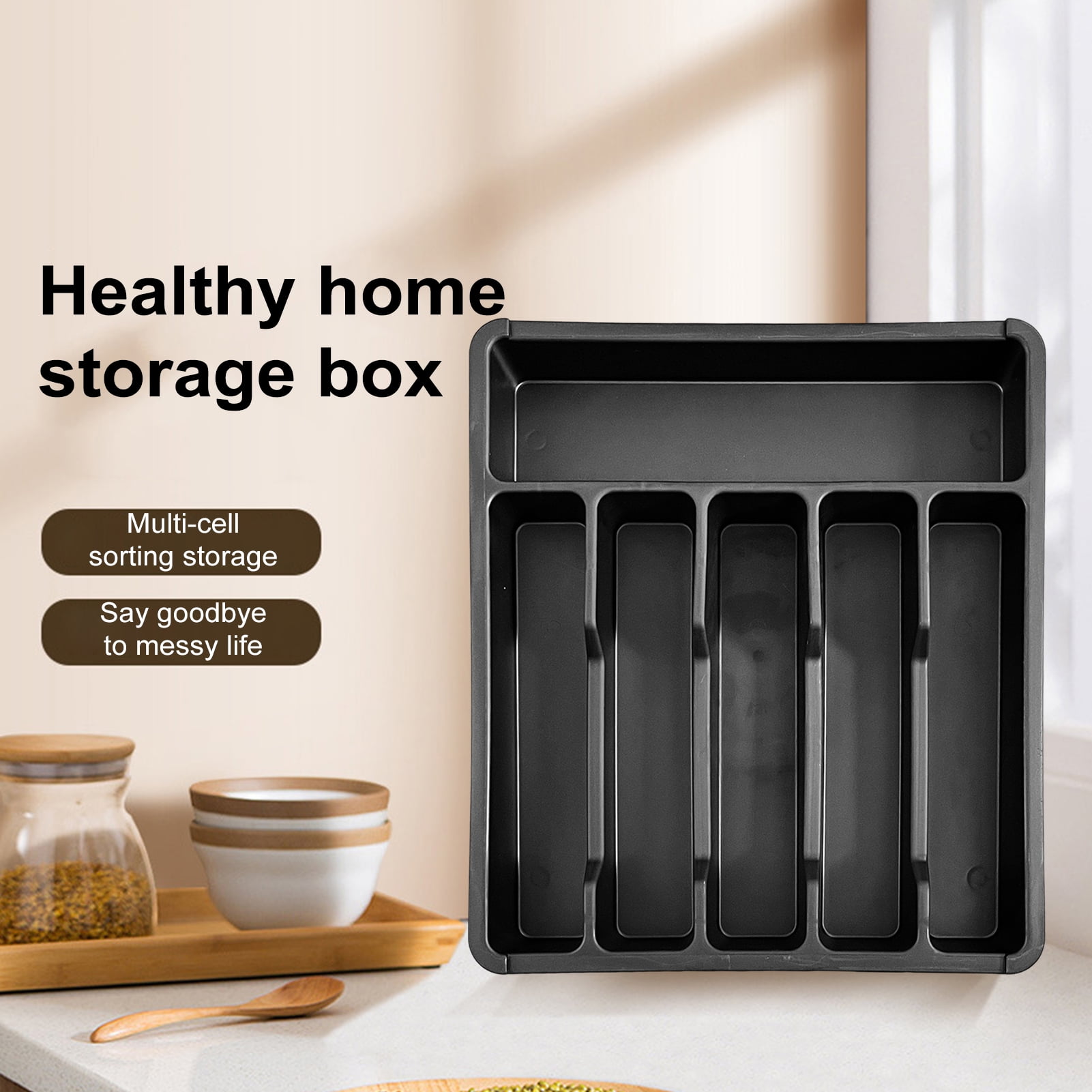 Homelife Drawer Organizer Tray for Kitchen Drawer Expandable Cutlery Flatware Holder Adjustable Plastic Utensil Divider Spatula Tools And Gadgets Storage