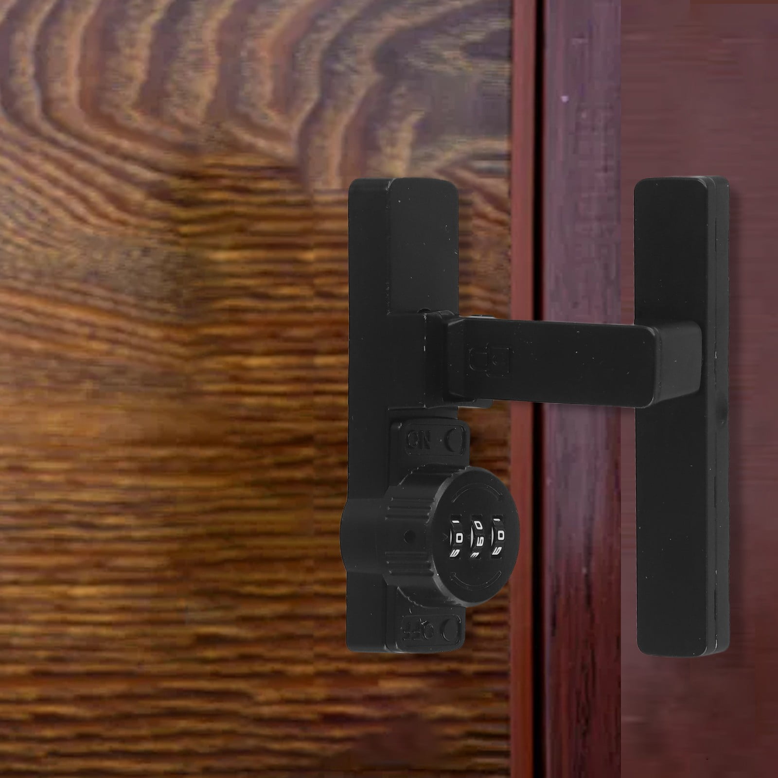 CHENGSI for 3-Digit Combination Lock 90 Degree Sliding Door Lock Black Zinc Alloy Security Latch for Bathroom Cabinet Kitchen Office Hotel 1000 Code Combinations Password Protection
