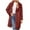 Wine Red, variant on XFLWAM Womens Fuzzy Fleece Jacket Sherpa Trench Coat Trendy Double Breasted Open Front Long Cardigan with Pocket
