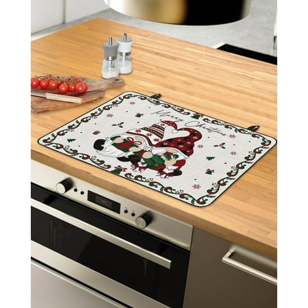 

Christmas Gnomes Stove Top Covers for Electric Stove Heat Insulation Fireproof Glass Cooktop Cover Counter Top Glass Stove Cover 31 x24 Xmas Tree Gifts Winter Snowflake Rustic