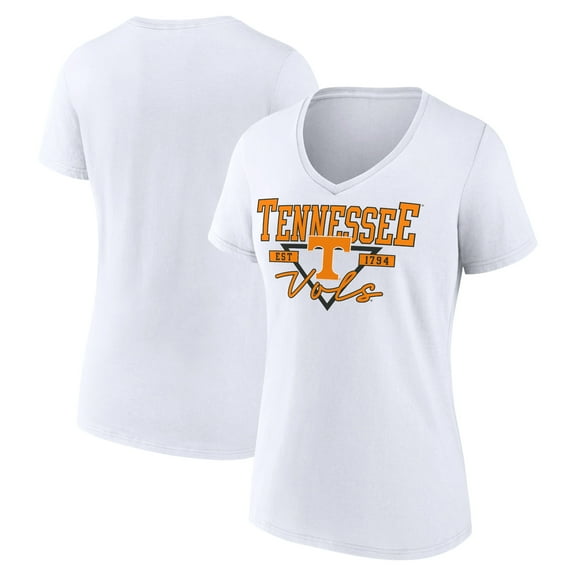Women's White Tennessee Volunteers Triangle Origin V-Neck T-Shirt