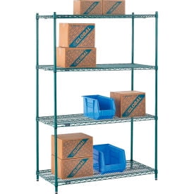 

Nexel Poly-Green 4 Tier Wire Shelving Starter Unit 48 W x 21 D x 74 H