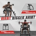 thumbnail image 3 of Goimu Preacher Curl Bench, Seated Arm Isolated Barbell Dumbbell Bicep Station, Adjustable Bicep Curl Machine with 3 Bar Holders,Dumbbell Holder for Home Gym, 3 of 11