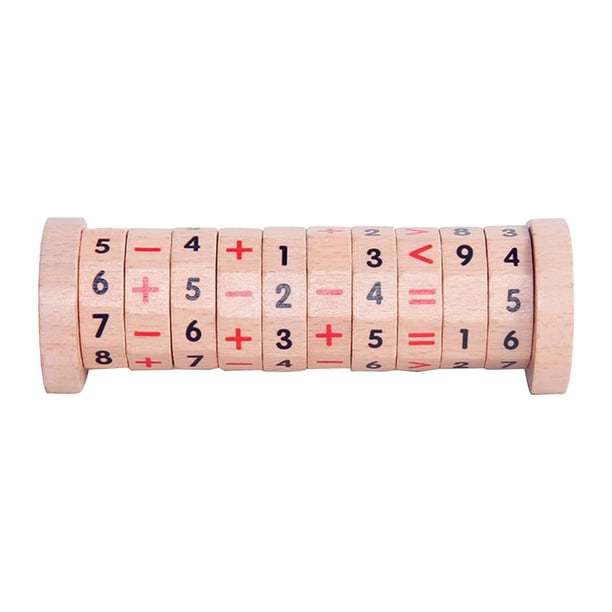 Bloques de madera de cilindro giratorio Montessori para niños de 4 años en adelante, juego de conteo de aritmética para niños, bloques de juguete