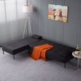 thumbnail image 4 of Gewnee 89.4”Convertible Sectional Sofa,L-Shaped Couch with Reversible Chaise,5-Position Adjustable Backrest,Modern Futon Sleeper for Small Spaces Living Room Apartment Office,Black Iron Frame, 4 of 15