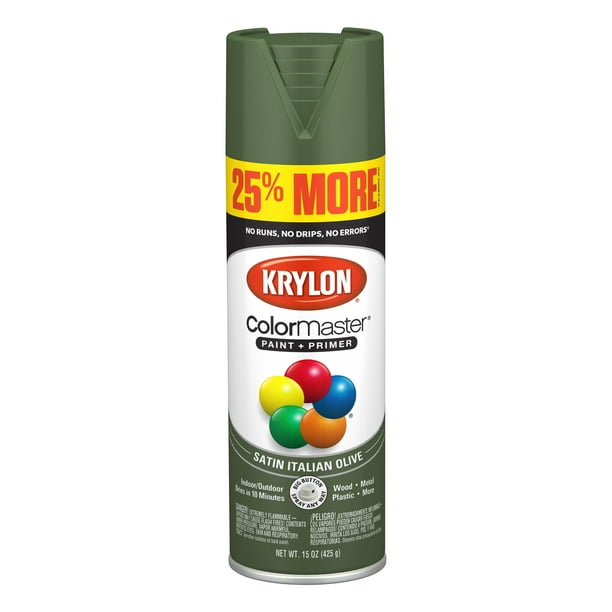 Krylon® ColorMaster Paint + Primer Satin Italian Olive, 15Oz Walmart