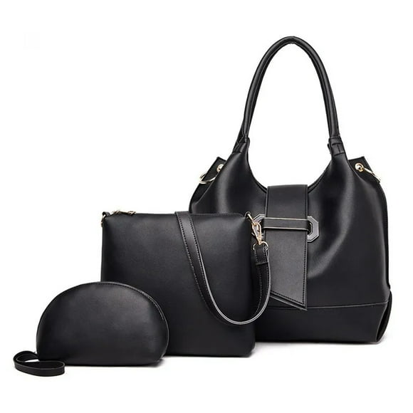 Juego De Bolsos De Gran Capacidad A La Moda P/mujer 3 Piezas NEGRO Bolso bolso, casual, negro