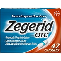 Zegerid OTC 24-Hour Heartburn Relief, Stomach Acid Reducer, The Only Proton Pump Inhibitor with Omeprazole 20mg   Sodium Bicarbonate, Treats Frequent Heartburn, 42ct Capsules