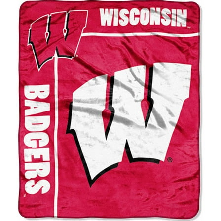 Wisconsin Madison Badgers 50x60 inch School Spirit Royal Plush Raschel Throw