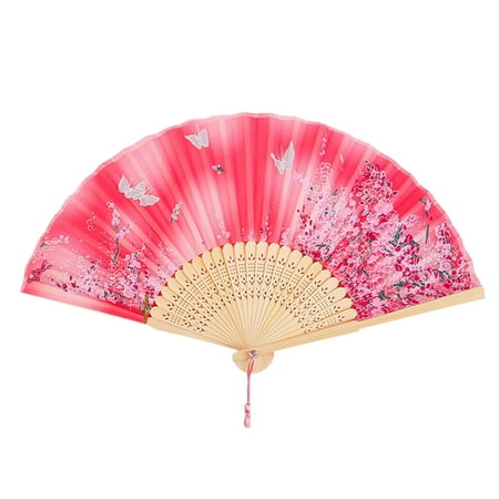 

Ekeka Clearance ! Home Decor Gifts Folding Fan With Tassel Bamboo Wedding Hand Held Chinese Style