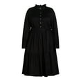 thumbnail image 5 of Free Assembly Women’s and Women's Plus Cotton Ruffle Midi Dress with Long Sleeves, Sizes XS-4X, 5 of 7