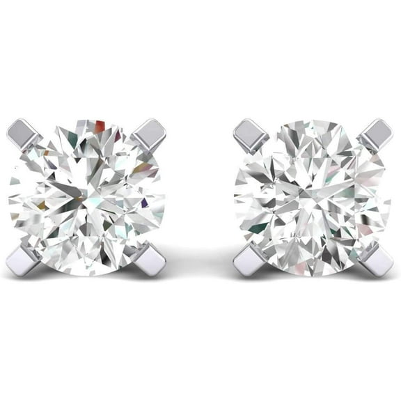 JewelMore 1/5ct tw Diamond Stud Earring in 14k White Gold