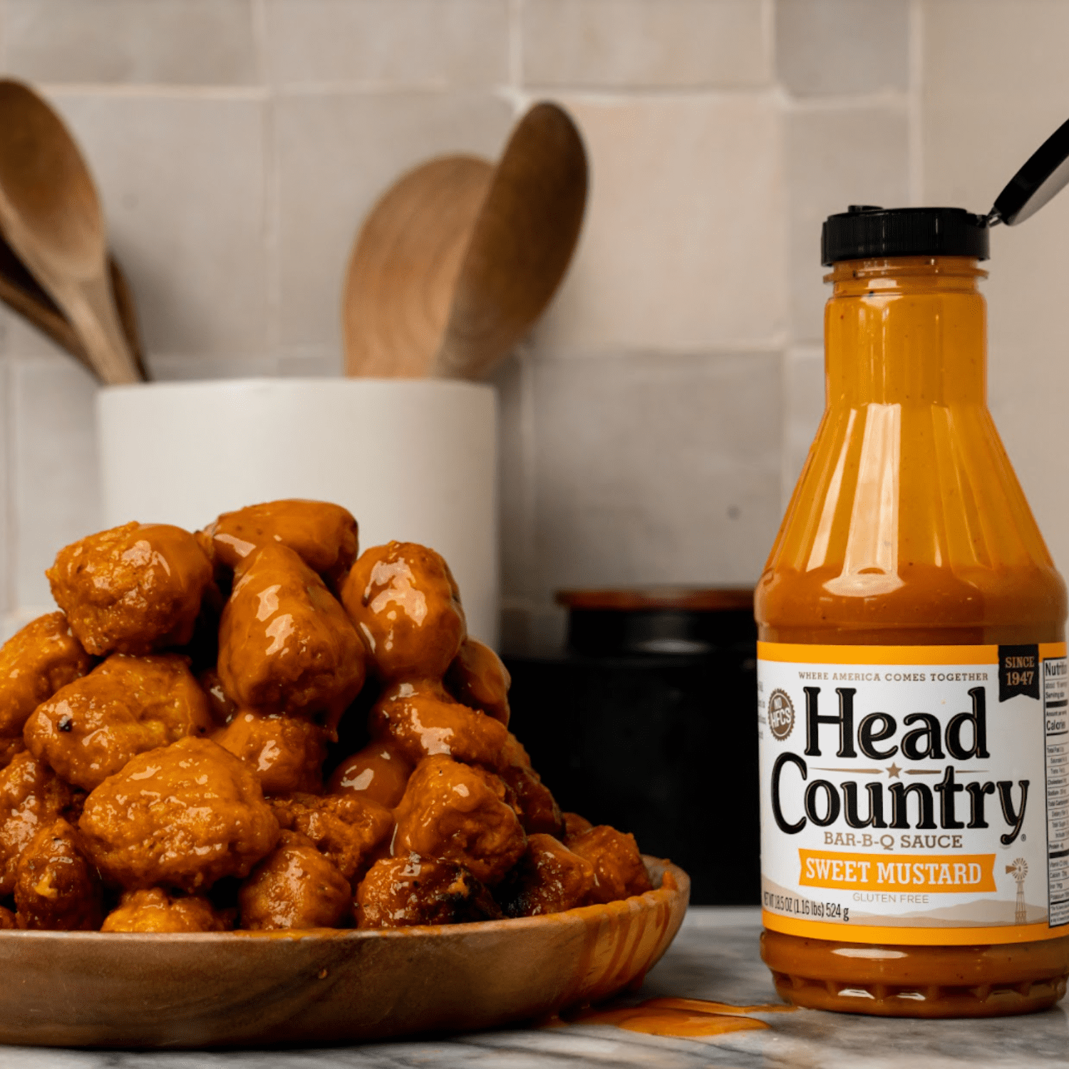 Head Country Bar-B-Q Sweet Mustard Sauce, Gluten Free, 20 Ounce, Pack of 1