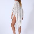 thumbnail image 6 of Cavosen Women Beach Cover up Open Front Lace Dress Cardigan Bikinis Swimwear Short Sleeve Sheer Flowy Smock Sunscreen Long Coat Bathing Suit Kaftan Plain Swimsuit Kimono Drawstring, 6 of 9
