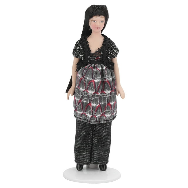Casa de muñecas a escala 1:12, muñeca de porcelana moderna para mujer, accesorios de decoración para casa de muñecas