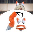 thumbnail image 3 of Ras-de-Cou en Cuir à Queue d'Anime pour Fille, Ensembles de Déguisement Cosplay, Orange, 3 of 7
