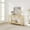 Brown, variant on 54in Entryway Console Table，3 Drawer Farmhouse Entryway Table , Open Shelf, Behind Couch Entry Foyer Hallway Storage, for Entrance, Living Room,Brown