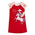 thumbnail image 3 of Wonder Nation Girls Fleece Holiday Short Sleeve Nightgown, 2 Pack, Sizes 4-18 & Plus, 3 of 3