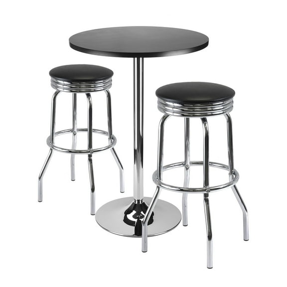 Summit 3-Pc Bar Table Set; 24" Table and 2 Stools