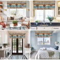 thumbnail image 5 of Western Texas Star Retro Farmhouse Short Window Curtain Valances, Country Farmhouse Light Blue Brown Wooden Rod Pocket Kitchen Valances for Living Room Bedroom Bathroom Cafe 60" x 18", 5 of 8