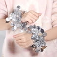 thumbnail image 4 of Unique Bargains 2 Pcs Cheerleader Poms Poms Wrist Flower Round Cheerleading Practice Poms Silver Tone, 4 of 5