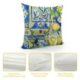 thumbnail image 4 of Creowell  Silk Fabric Satin Pillow Covers Home Decor Cushion Cover Outdoor Waterproof Lemon Flowers Leaves Pillow Coversmodern Cushion Cover GeometricWhite Blue Yellow  Multi-Size, 4 of 5
