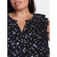 thumbnail image 4 of Terra & Sky Women's Plus Sleeveless Eyelet Ruffled Trim Cotton Tank Top, Sizes 0X-5X, 4 of 5