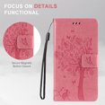 thumbnail image 2 of Compatible with iPhone 12 Mini Case Wallet Case with Magnetic Flip Kickstand Card Holder Slot with Wrist Strap Cute Butterfly Cat Embossed PU Leather Protective Phone Case,Pink, 2 of 8