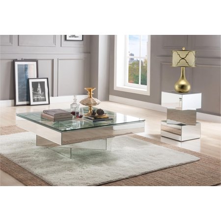 Modern Mirrored Coffee Table + 2 End Tables by Acme Meria 80270-3pcs