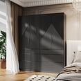 thumbnail image 6 of UGTOO 70" Black Fluted Armoire Wardrobe Closet with 2 Doors & 3 Drawers, Freestanding Wooden Wardrobe Cabinet with Hanging Rod & Gold Handles for Bedroom, 6 of 13