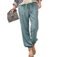 thumbnail image 1 of Women's Solid Color Pants Elastic Waist Casual Pants, 1 of 1