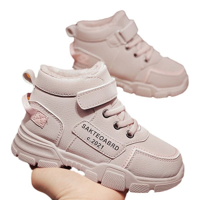 Botas de nieve gruesas y cálidas con forro polar para niños de invierno, de talla mediana y grande, resistentes al frío.