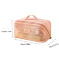 thumbnail image 5 of WeDecorBay Gauze Make-up Bag Large-capacity Stylish Portable Cosmetic Organizer Smart Partitioning Versatile Toiletry Pouch Travel Accessory Makeup Storage Brown, 5 of 7